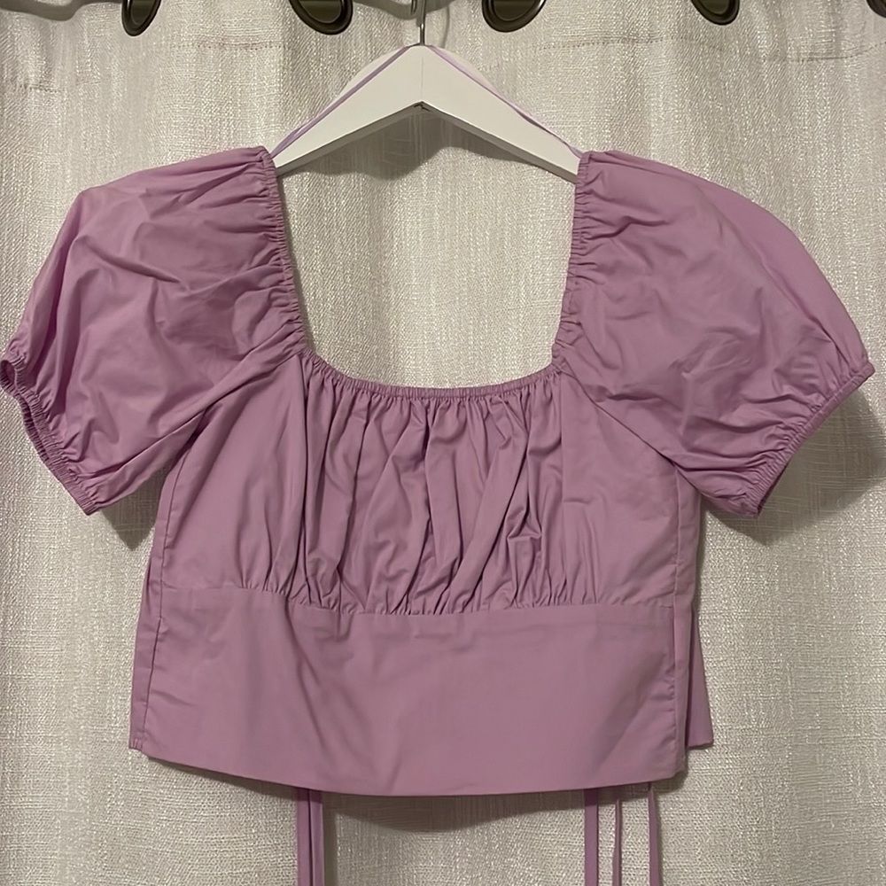 small purple crop top
